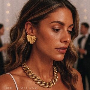 BEHI MILANO LAVINA Earrings   PDV Real 18k Gold Plated Stainless Steel